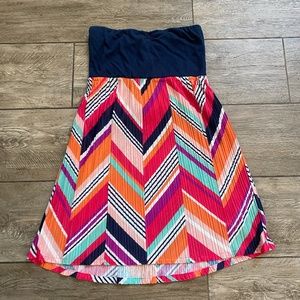 Roxy Navy blue, Multicolor Chevron Dress Size X-Large teen